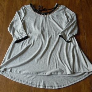 My Lil Bump Maternity Small Gray Black Gold Shirt